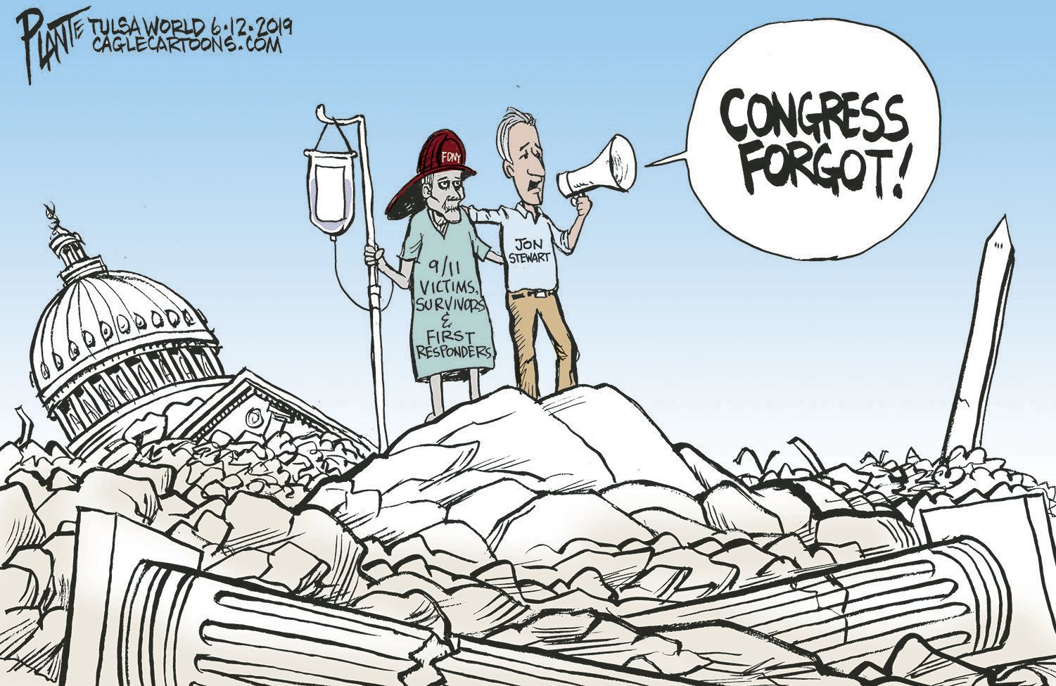 Bruce Plante Cartoon: Jon Stewart and 9/11